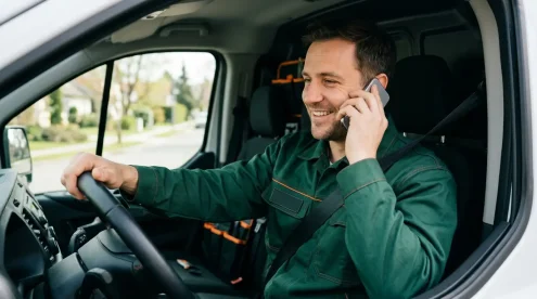 A real professional talking to a customer on the phone instead of script reading